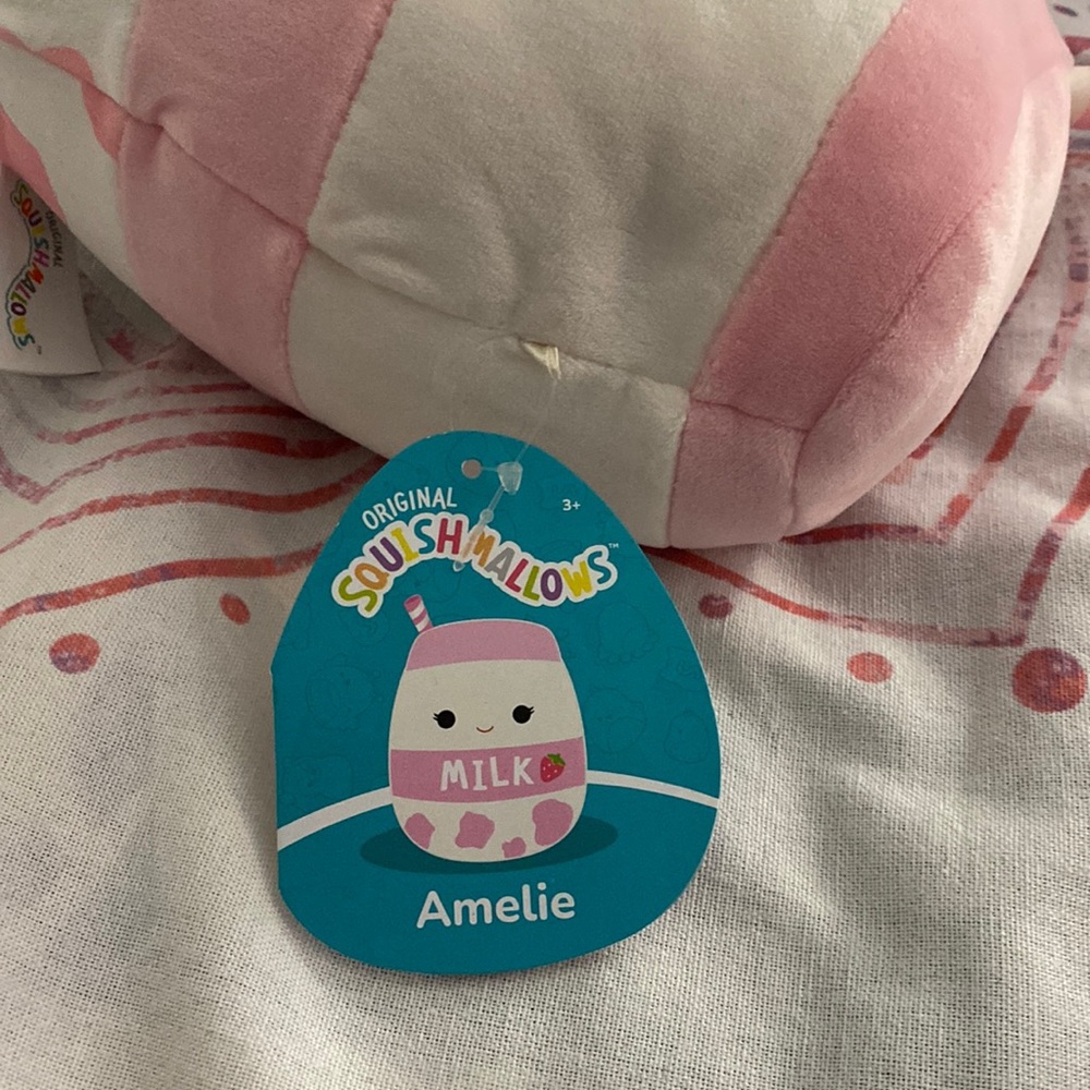 Squishmallows Squishmallow Amelie the strawberry milk stuffed plush - Picture 3 of 5